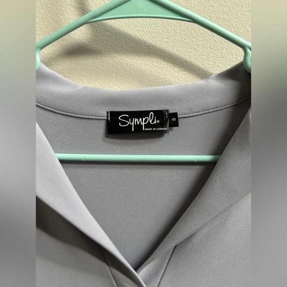 NEW Simpli Bop Top 3/4th Sleeve Silver/Gray Tunic Hi-Lo Blouse Women’s 8 Canada - Picture 2 of 11